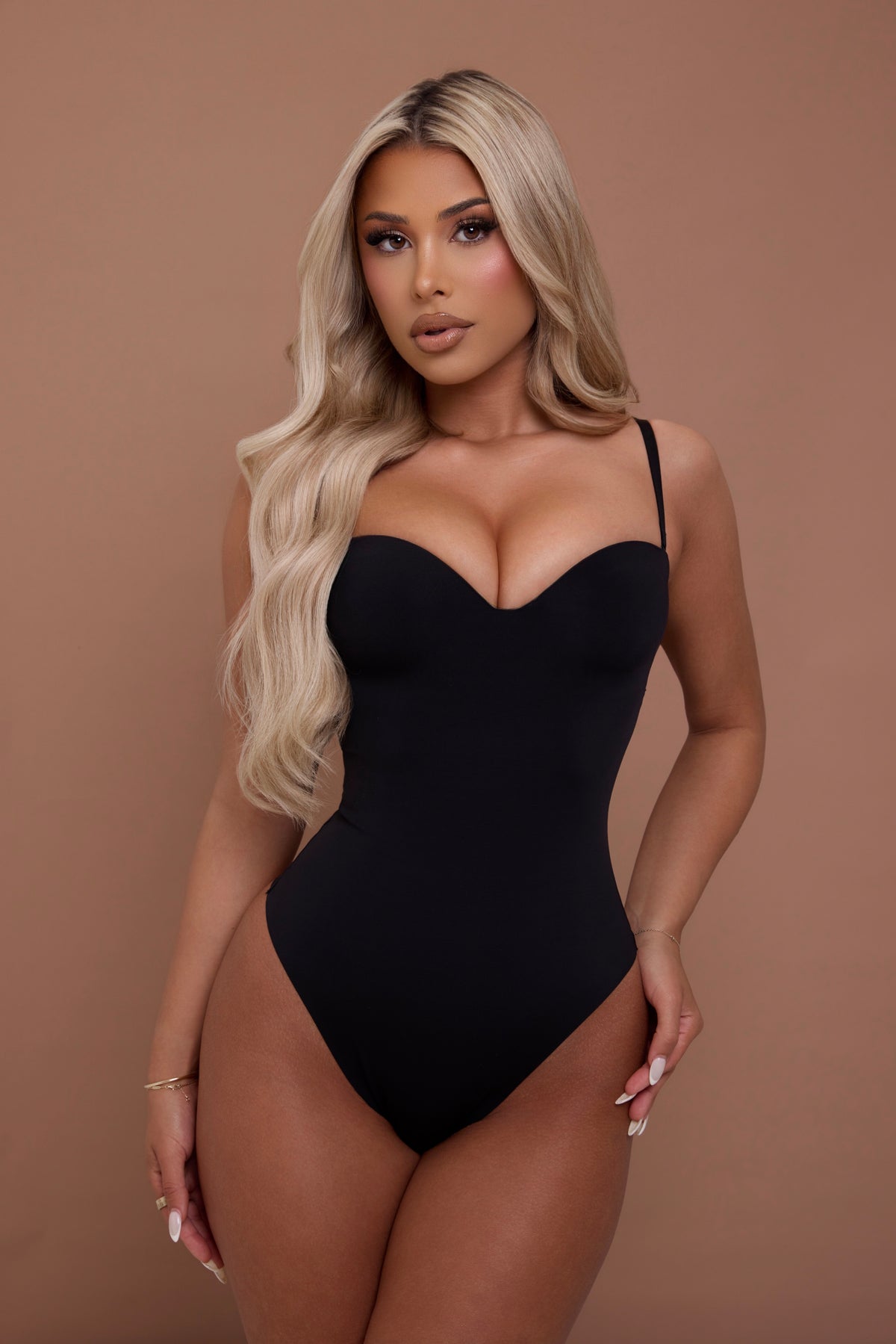Sculpted seamless thong bodysuit