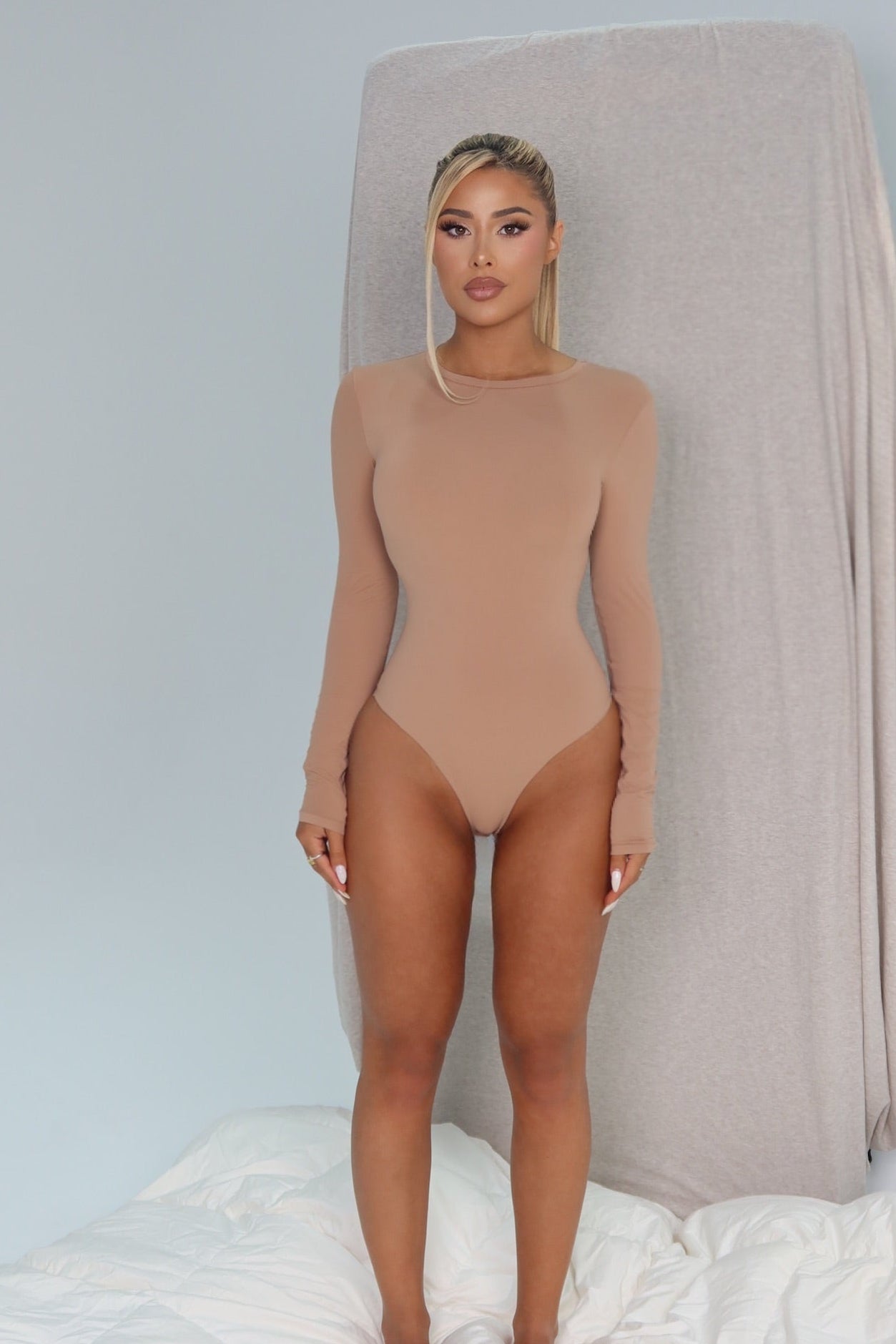 Long sleeve Seamless Thong bodysuit
