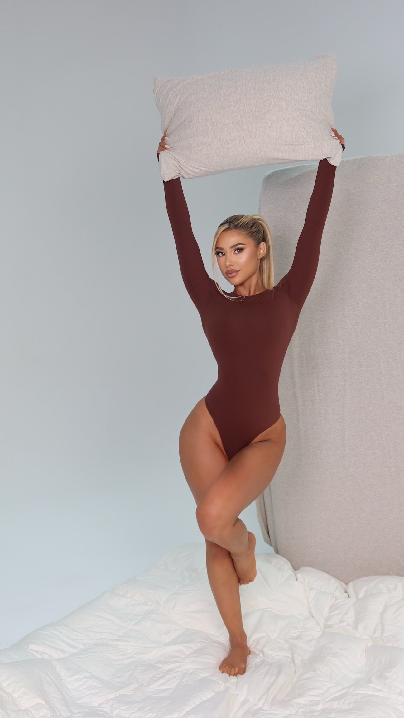Long sleeve Seamless Thong bodysuit